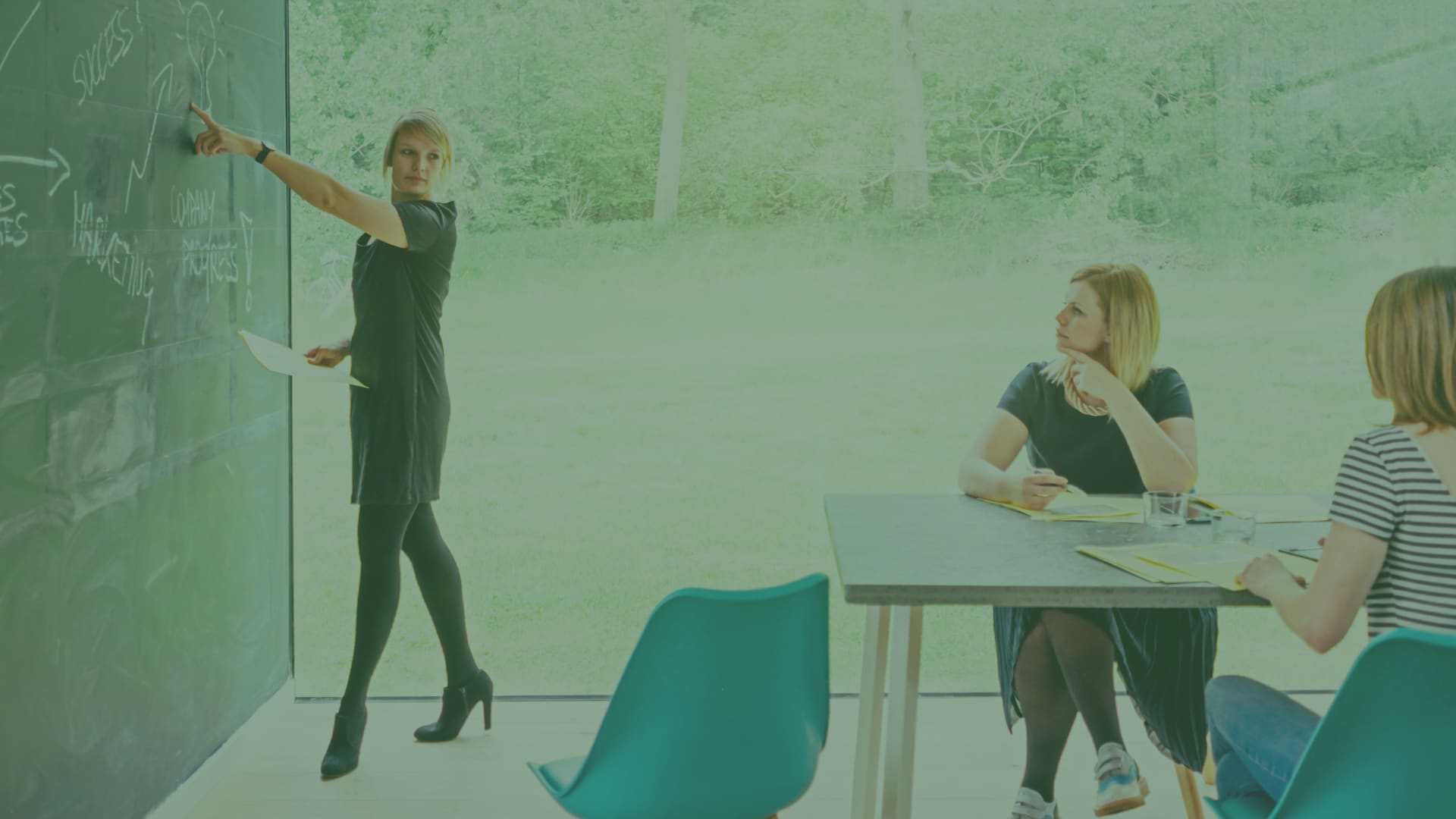 female startup meeting with accelerators